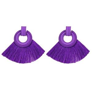 Purple tassel earrings